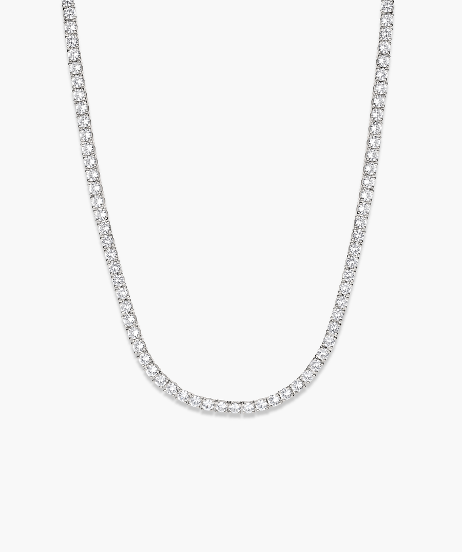 Lab Grown Sapphire Tennis Necklace