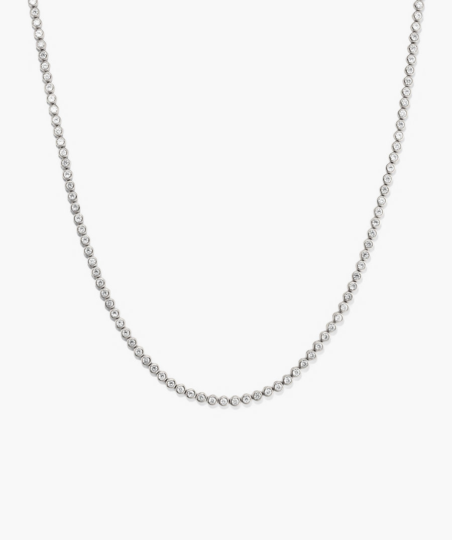 Zadie Bezel Lab Grown Sapphire Tennis Necklace