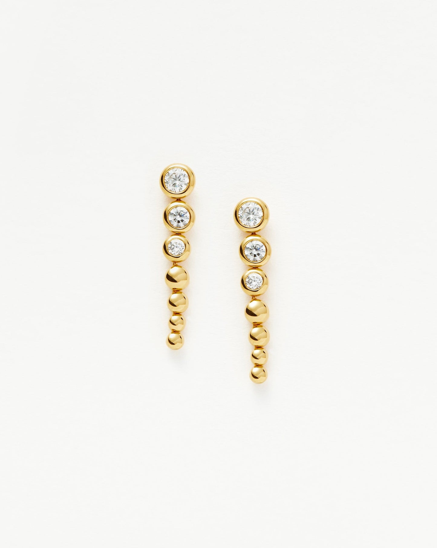 Tennis Beaded Stone Drop Earrings