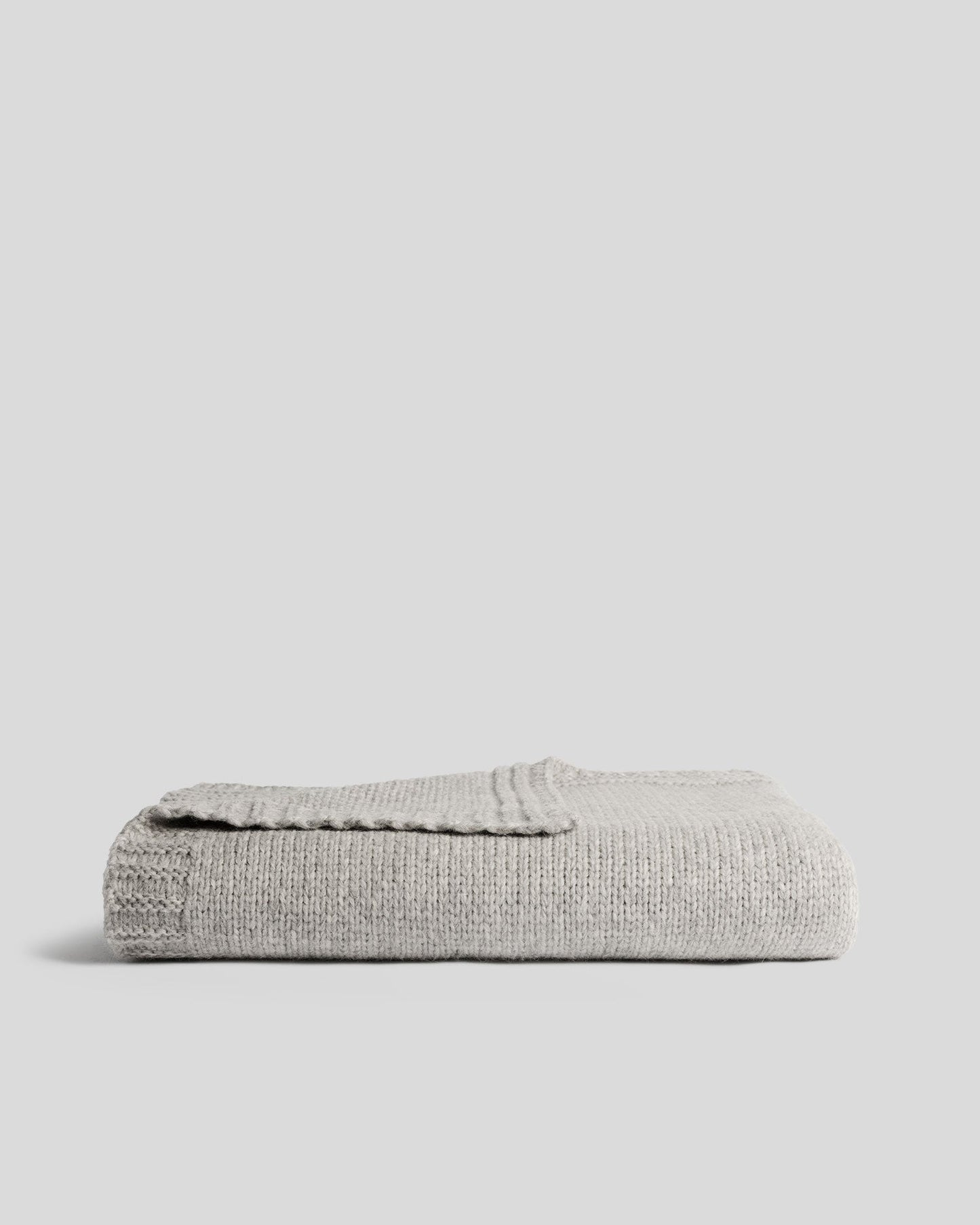 Classic Knit Alpaca Throw - FINAL SALE (Light Heather Grey)