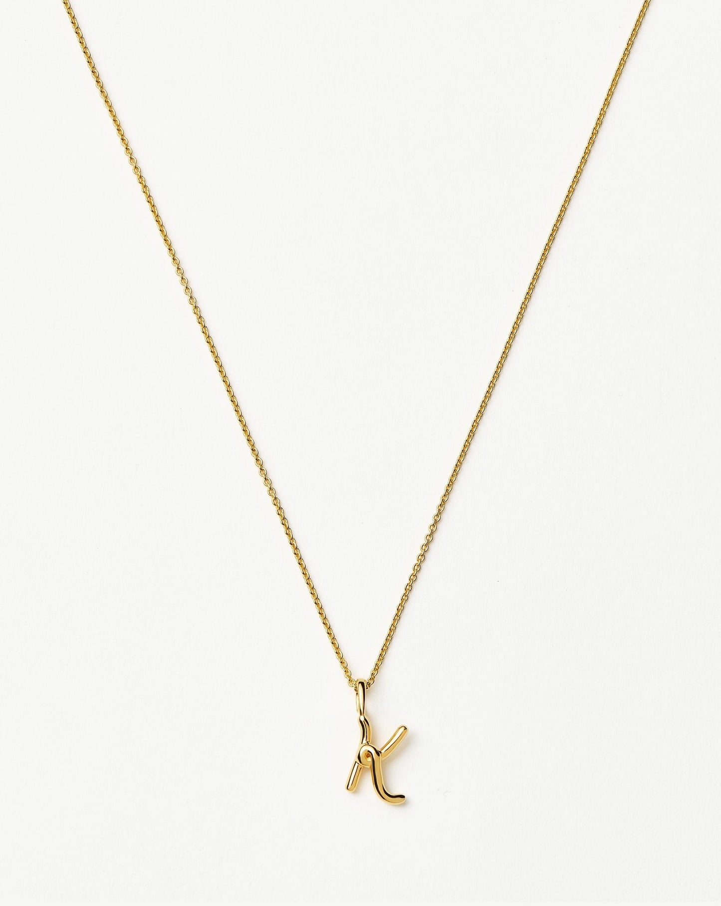 Curly Molten Mini Initial Necklace - K