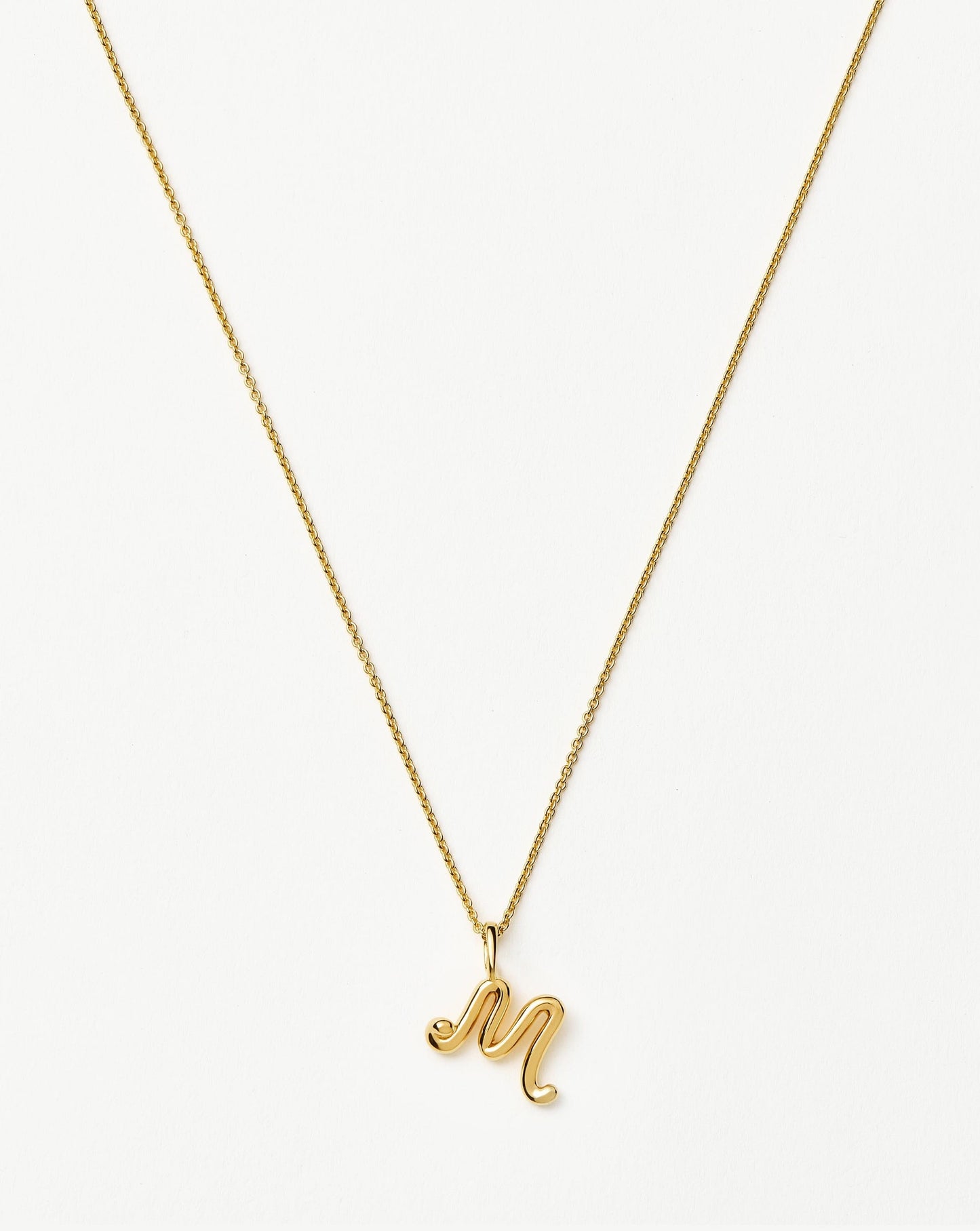 Curly Molten Mini Initial Necklace - M