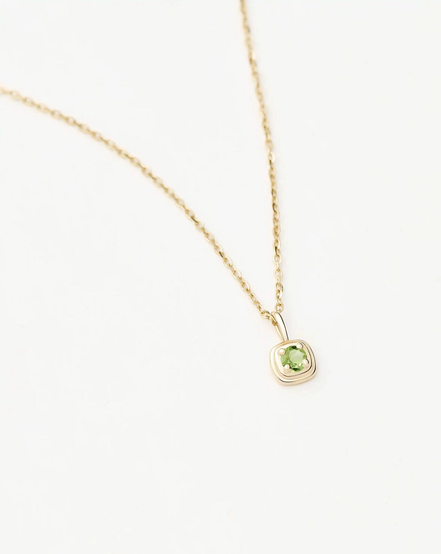Solid Gold August Birthstone Pendant Necklace