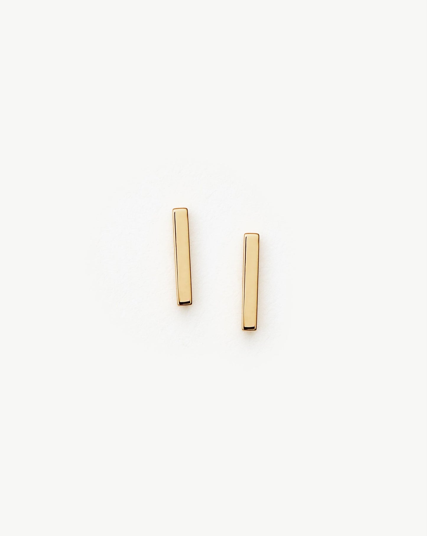 Solid Gold Bar Stud Earrings