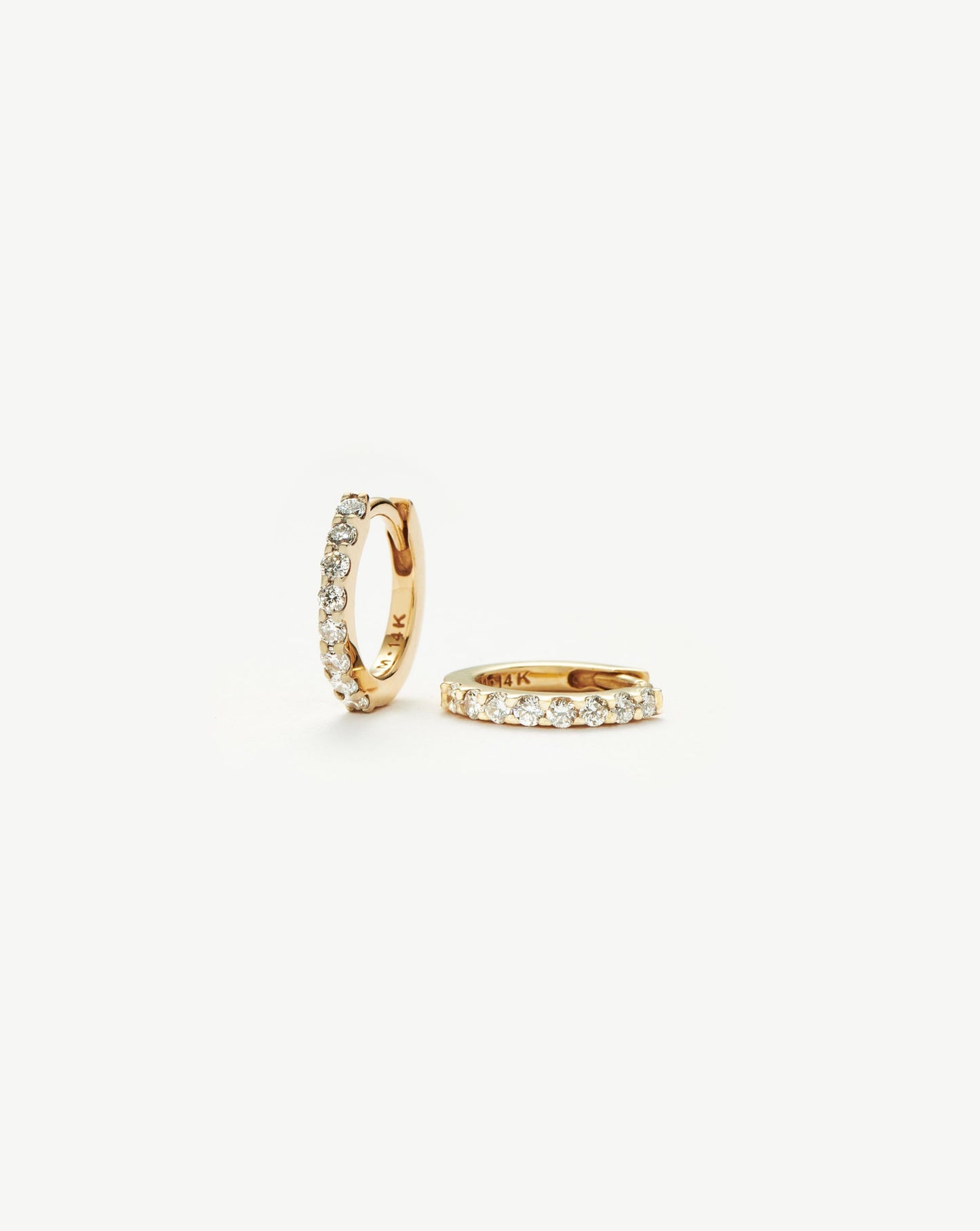 Solid Gold Classic Diamond Huggies