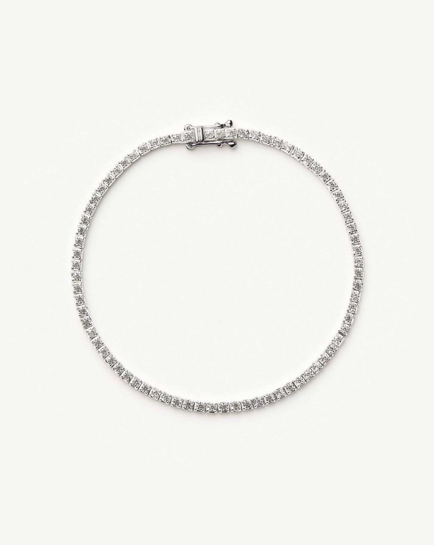 Solid Gold Diamond Tennis Bracelet - Size S/M