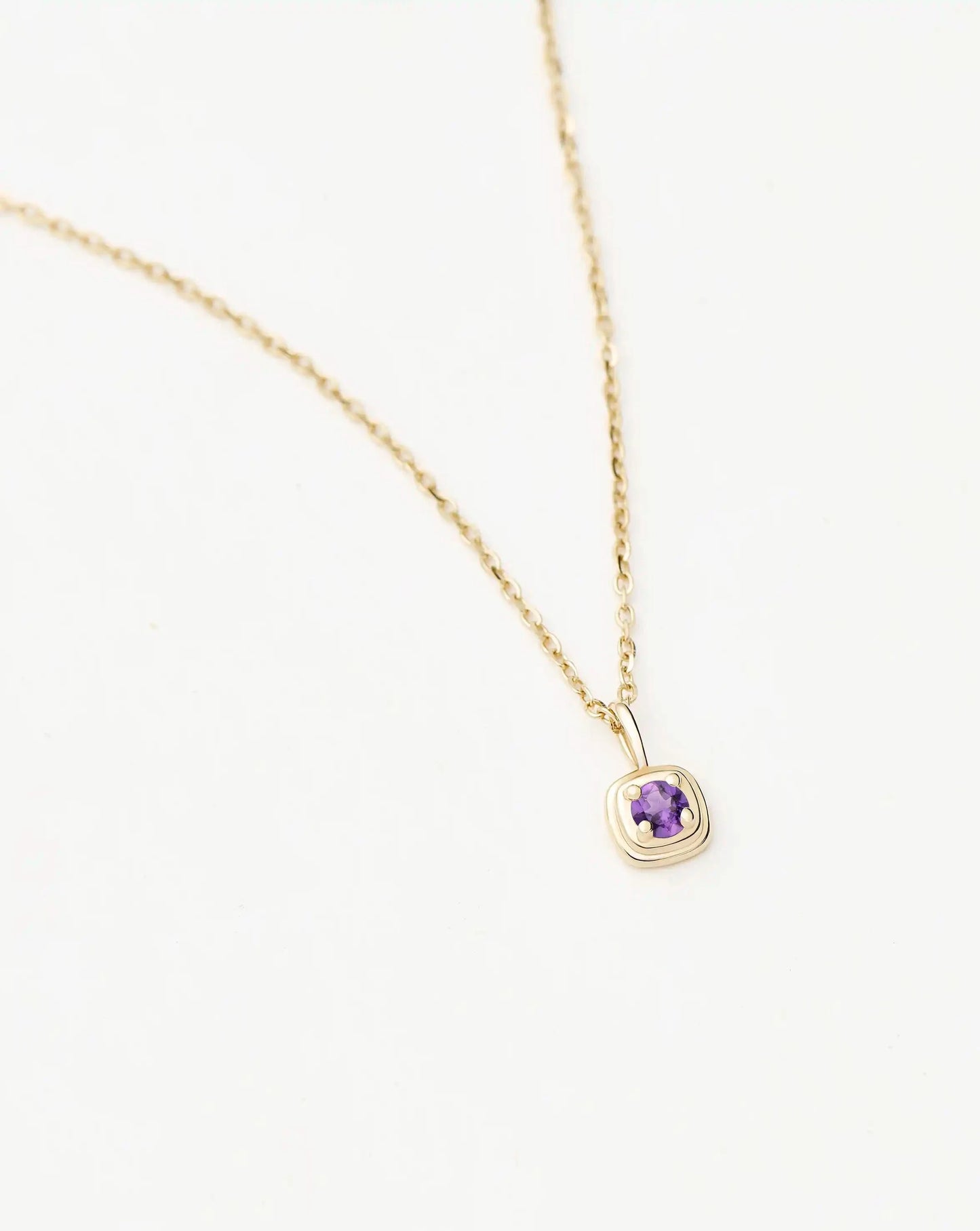 Solid Gold February Birthstone Pendant Necklace