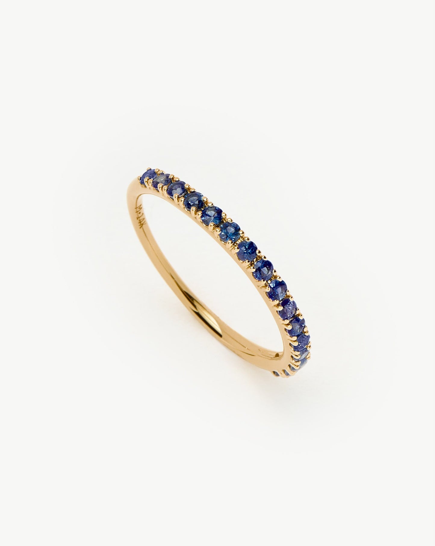 Solid Gold Half Sapphire Eternity Ring