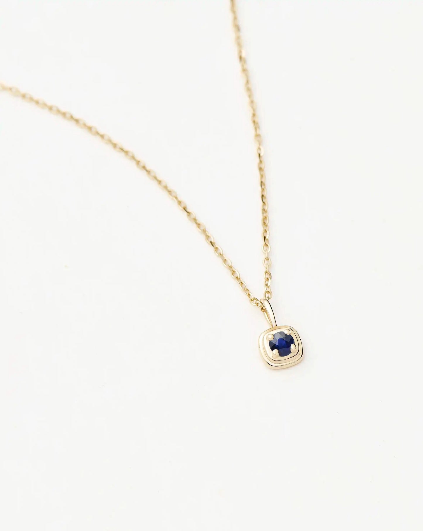 Solid Gold September Birthstone Pendant Necklace
