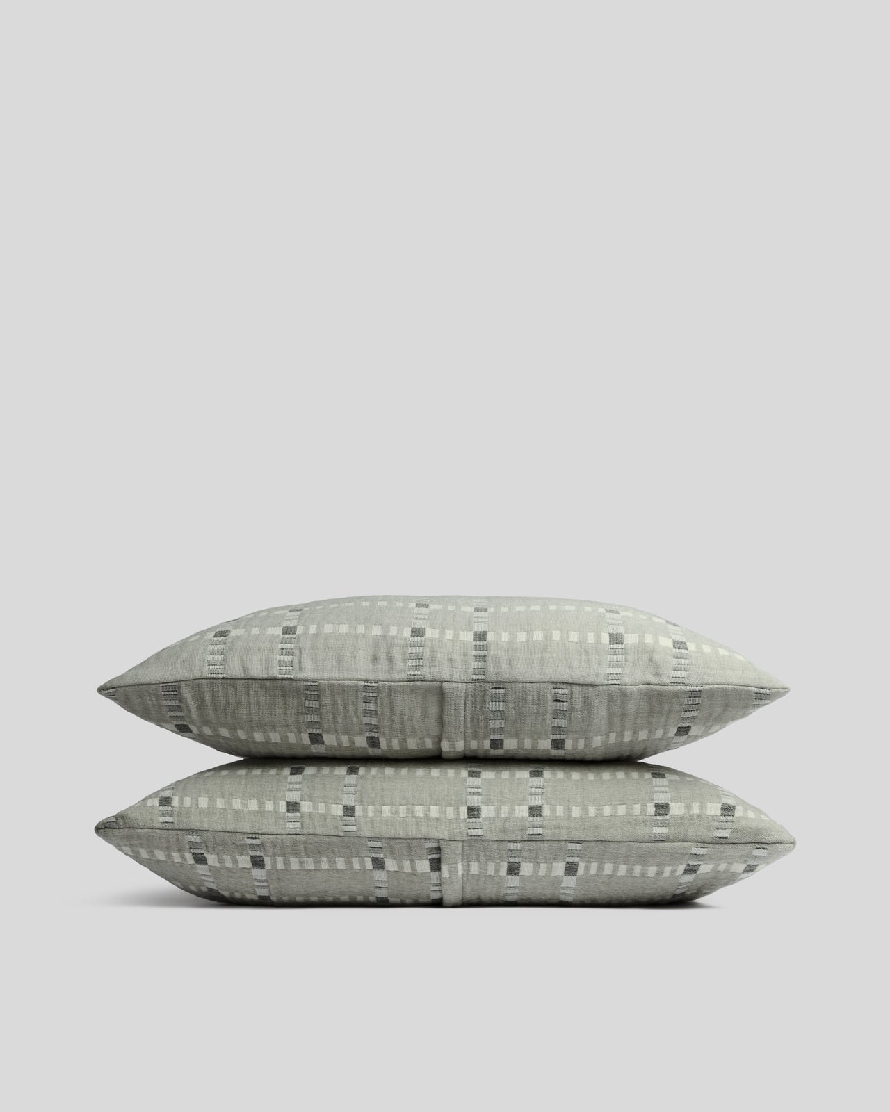 Grid Cotton Wool Sham Set - FINAL SALE (Moss)