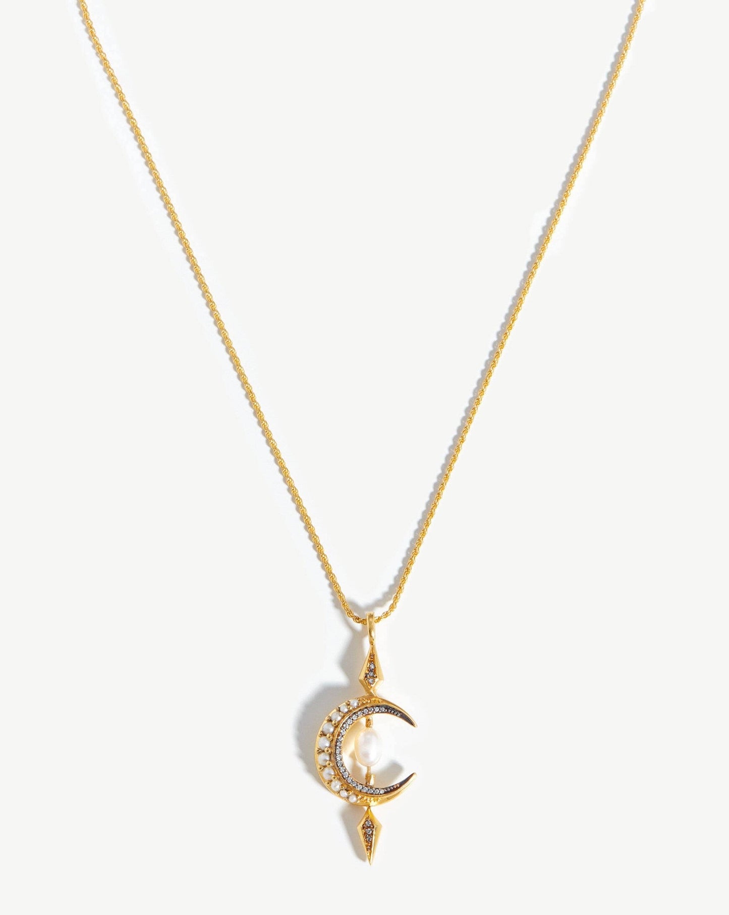 Harris Reed Crescent Moon Pearl Necklace