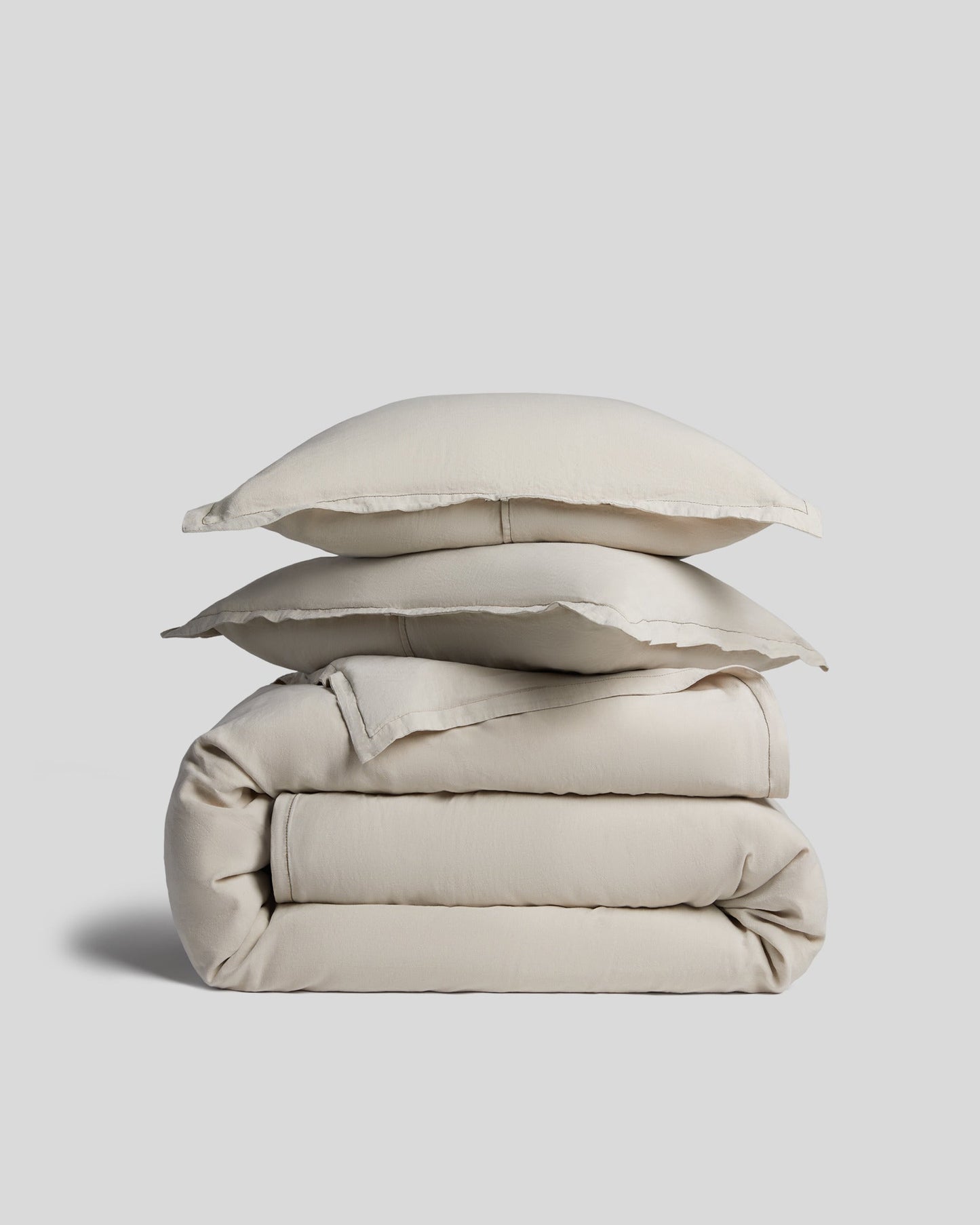 Linen Tencel Duvet Cover Set - Bone F/Q