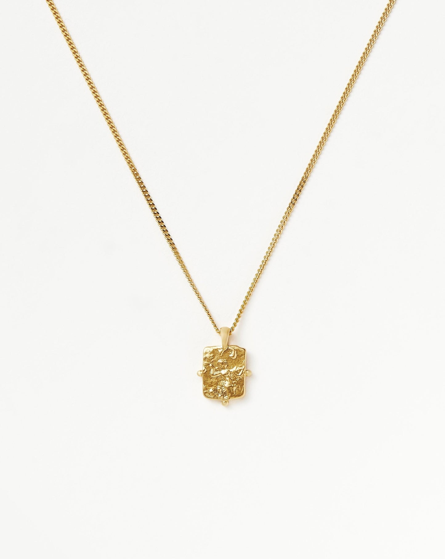 Lucy Williams Engravable Beaded Square Coin Pendant Necklace