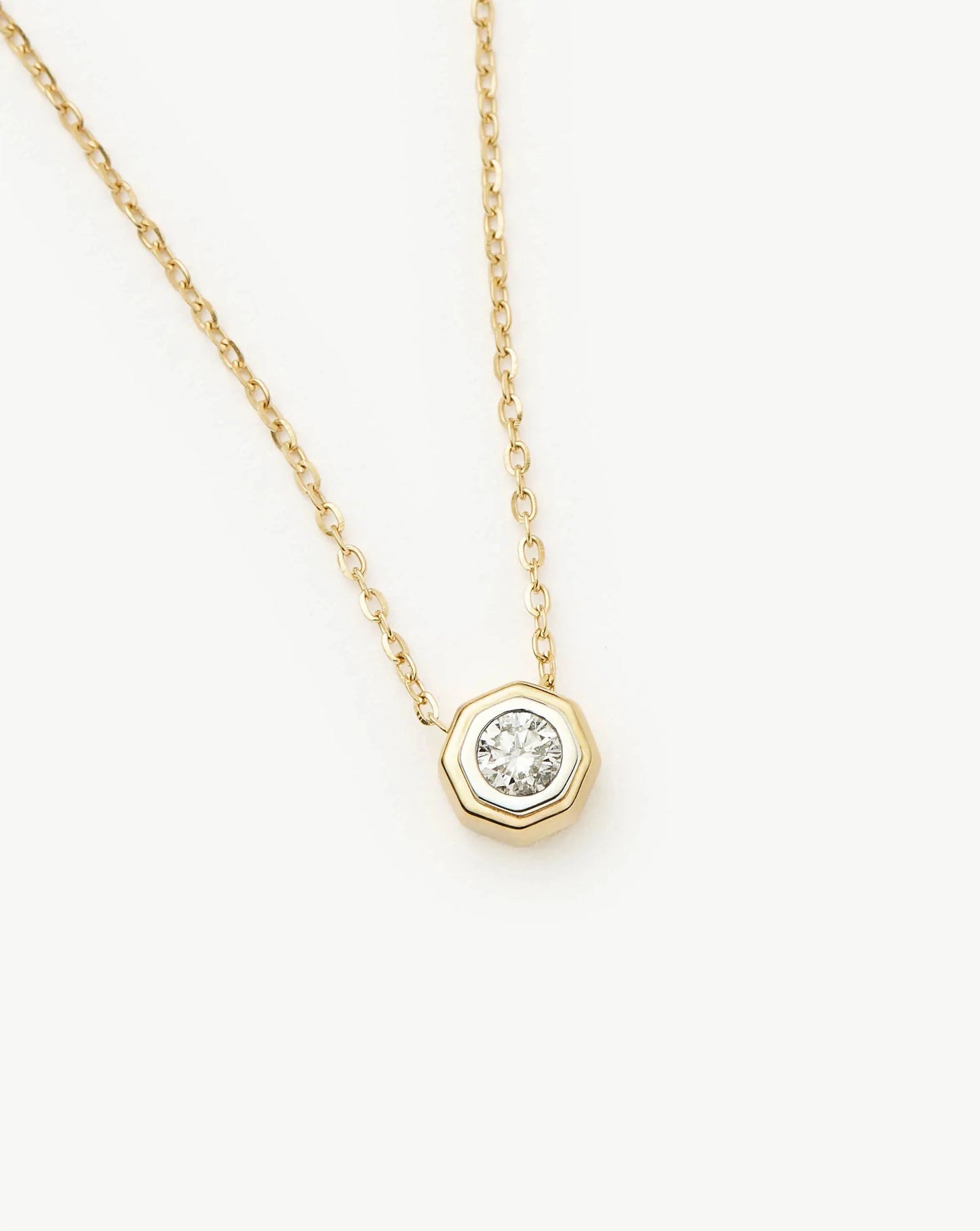 Lucy Williams Solid Gold Diamond Pendant Necklace