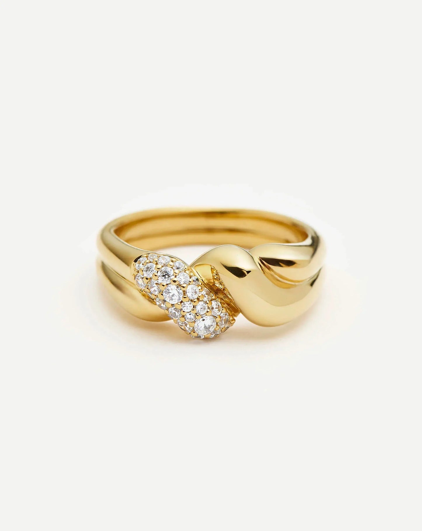 Molten Snow Double Statement Ring