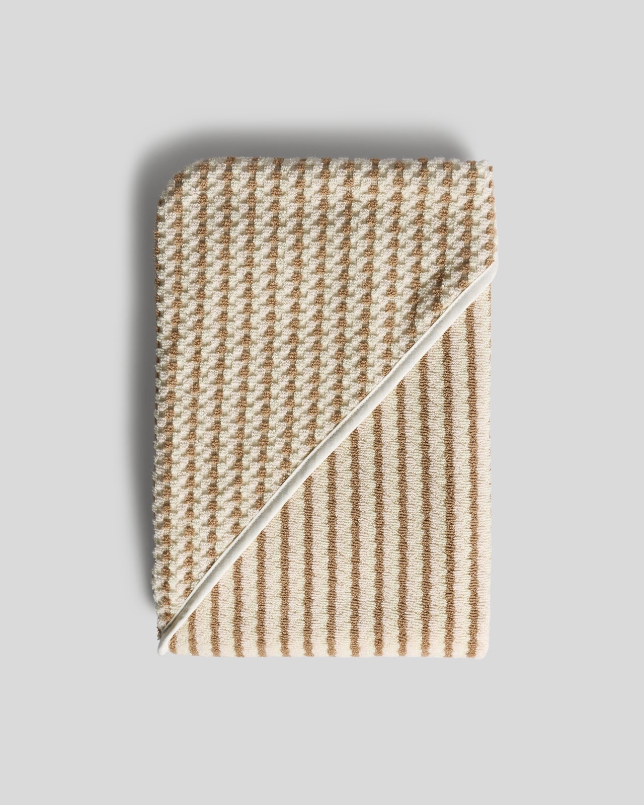 Organic Mini Mosaic Hooded Toddler Towel ( Blush and Adobe)