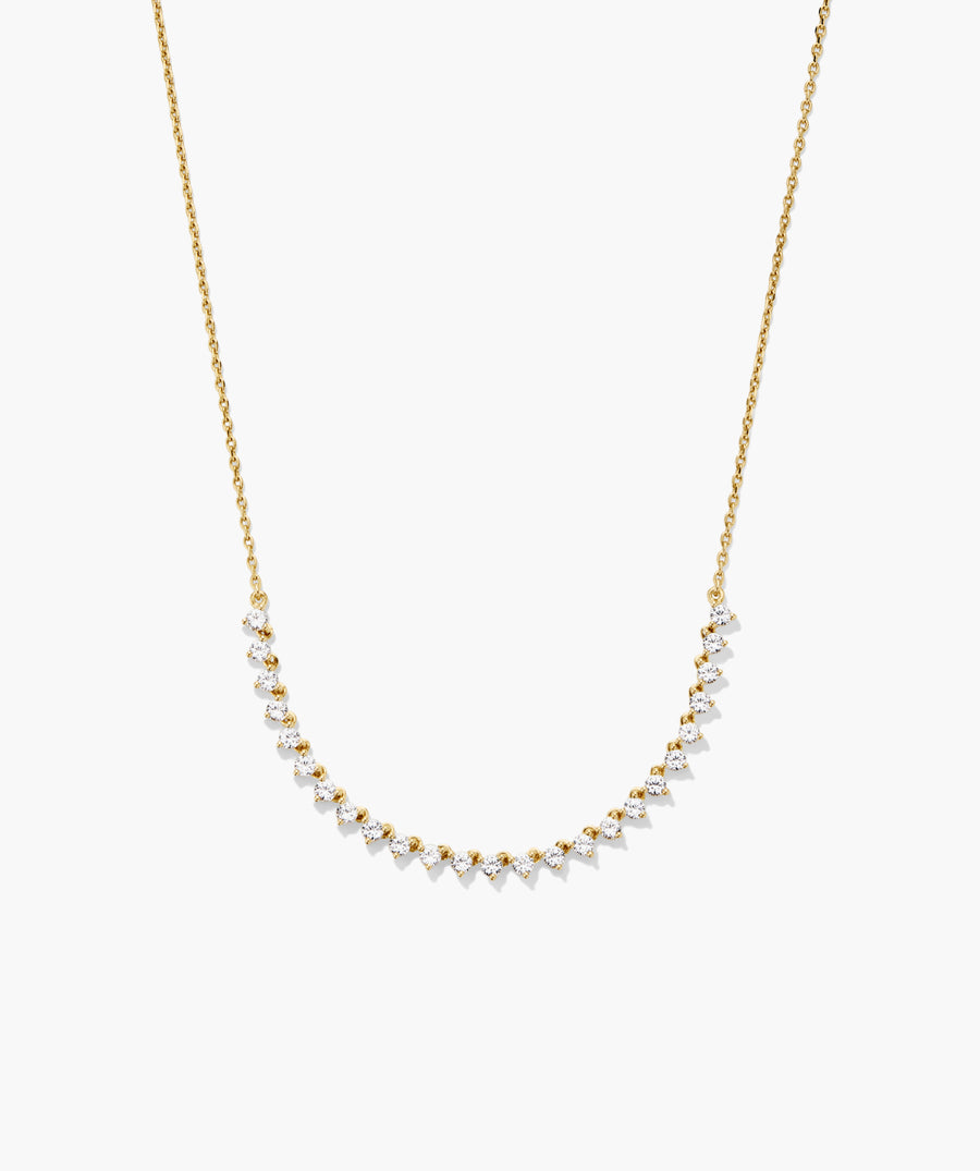 Lab Grown Sapphire Half Tennis Necklace