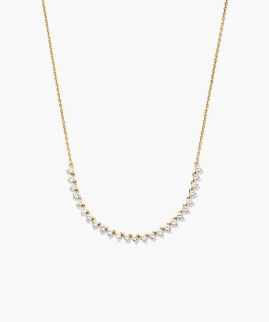 Lab Grown Sapphire Half Tennis Necklace