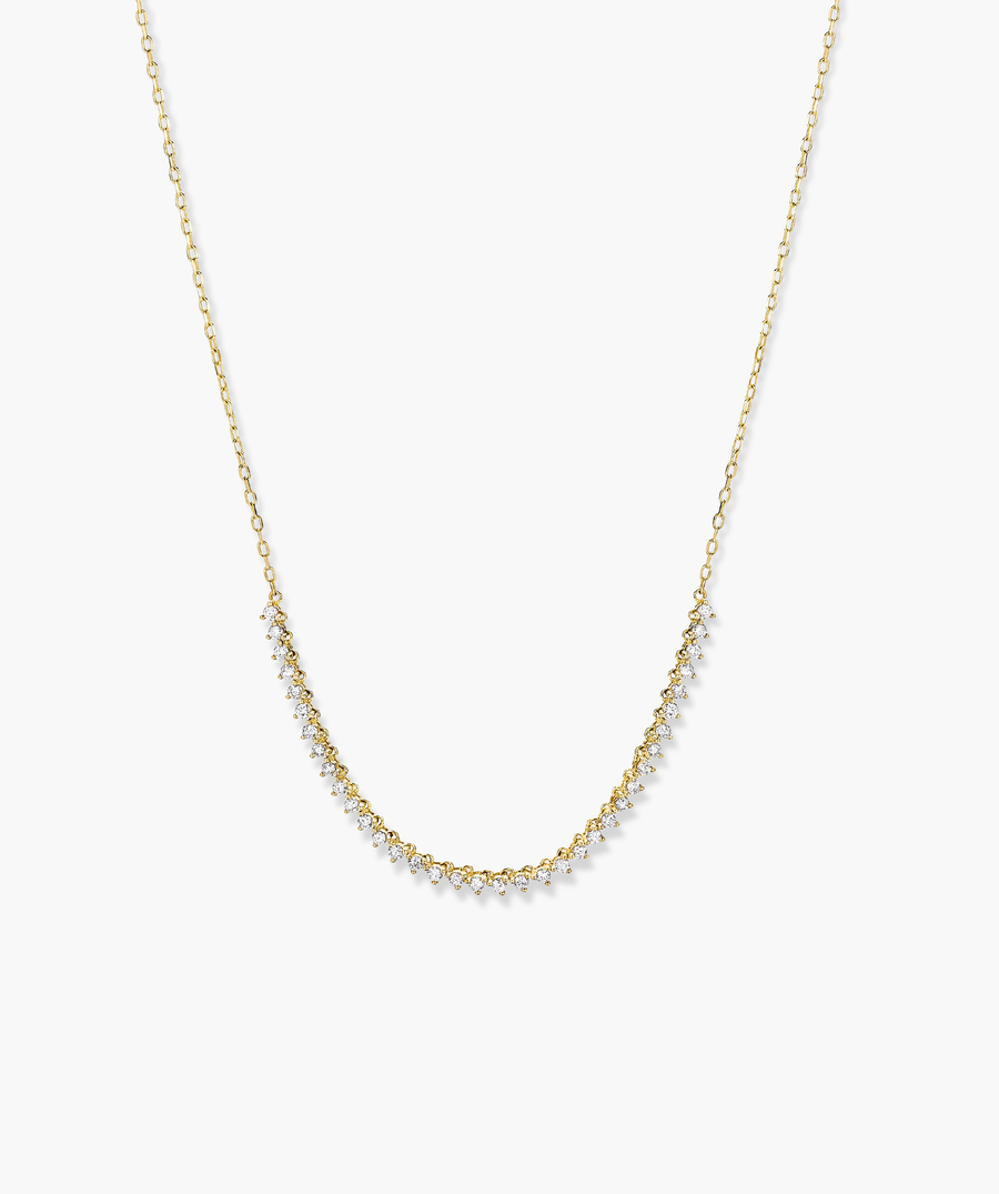 Diamond Half Tennis Necklace