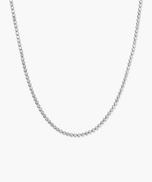 Zadie Bezel Lab Grown Sapphire Tennis Necklace