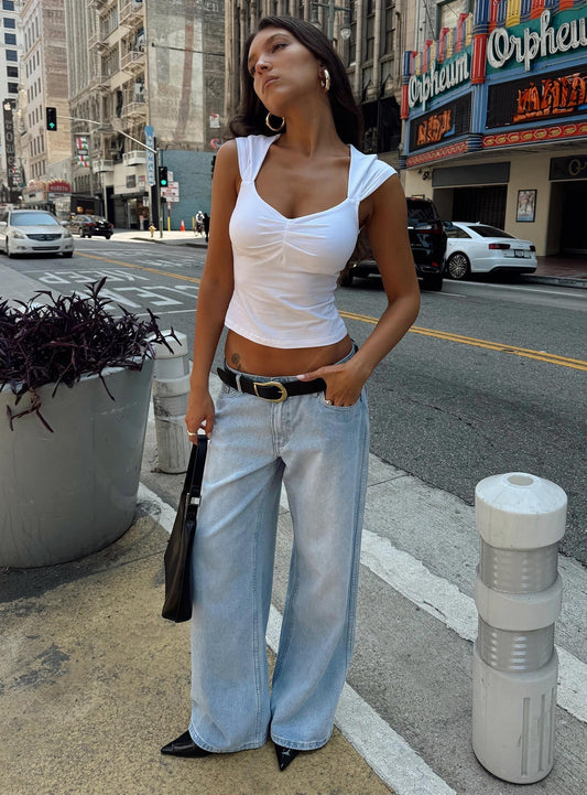 Ramos Low Rise Wide Leg Jeans Light Blue Wash Tall