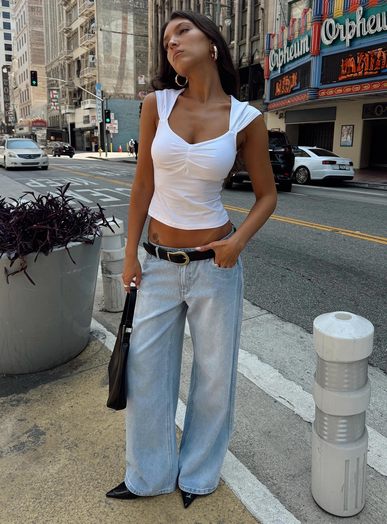 Ramos Low Rise Wide Leg Jeans Light Blue Wash Petite