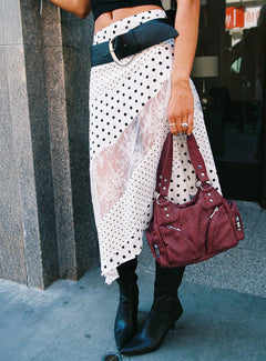 Rennar Maxi Skirt White / Polka Dot