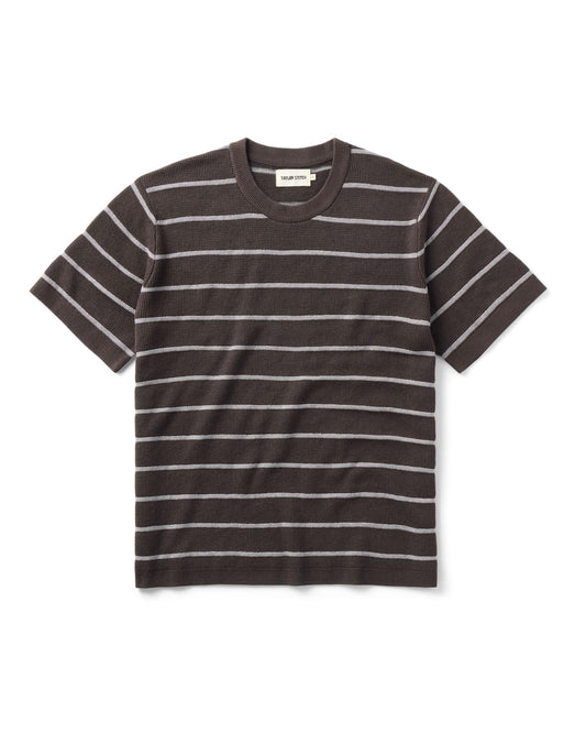 The Brody Sweater Tee in Espresso Stripe
