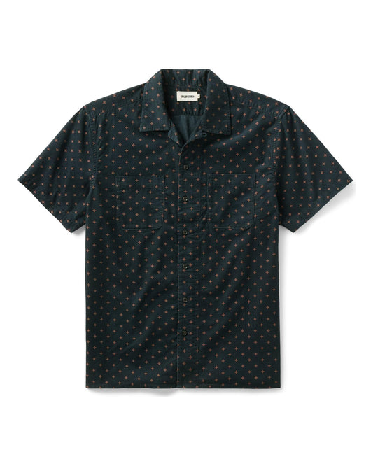 The Conrad Shirt in Navy Pigeon Foulard Pincord