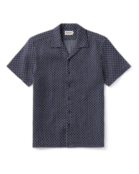 The Davis Shirt in Indigo Raindrop Sashiko