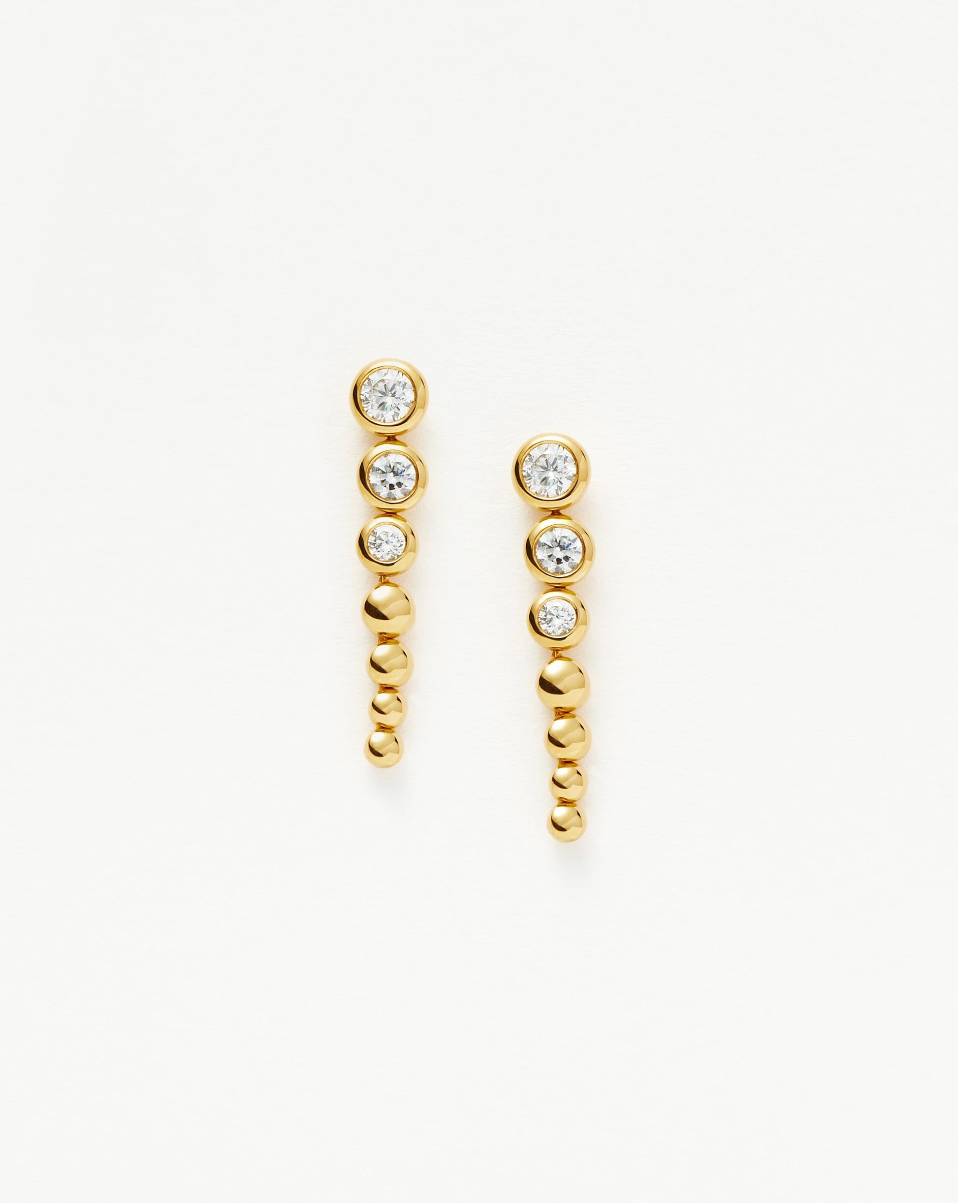 Tennis Beaded Stone Drop Earrings