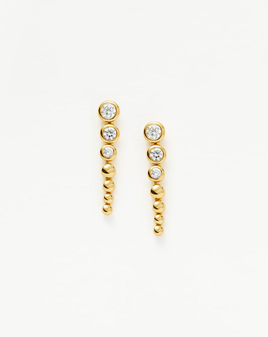 Tennis Beaded Stone Drop Earrings