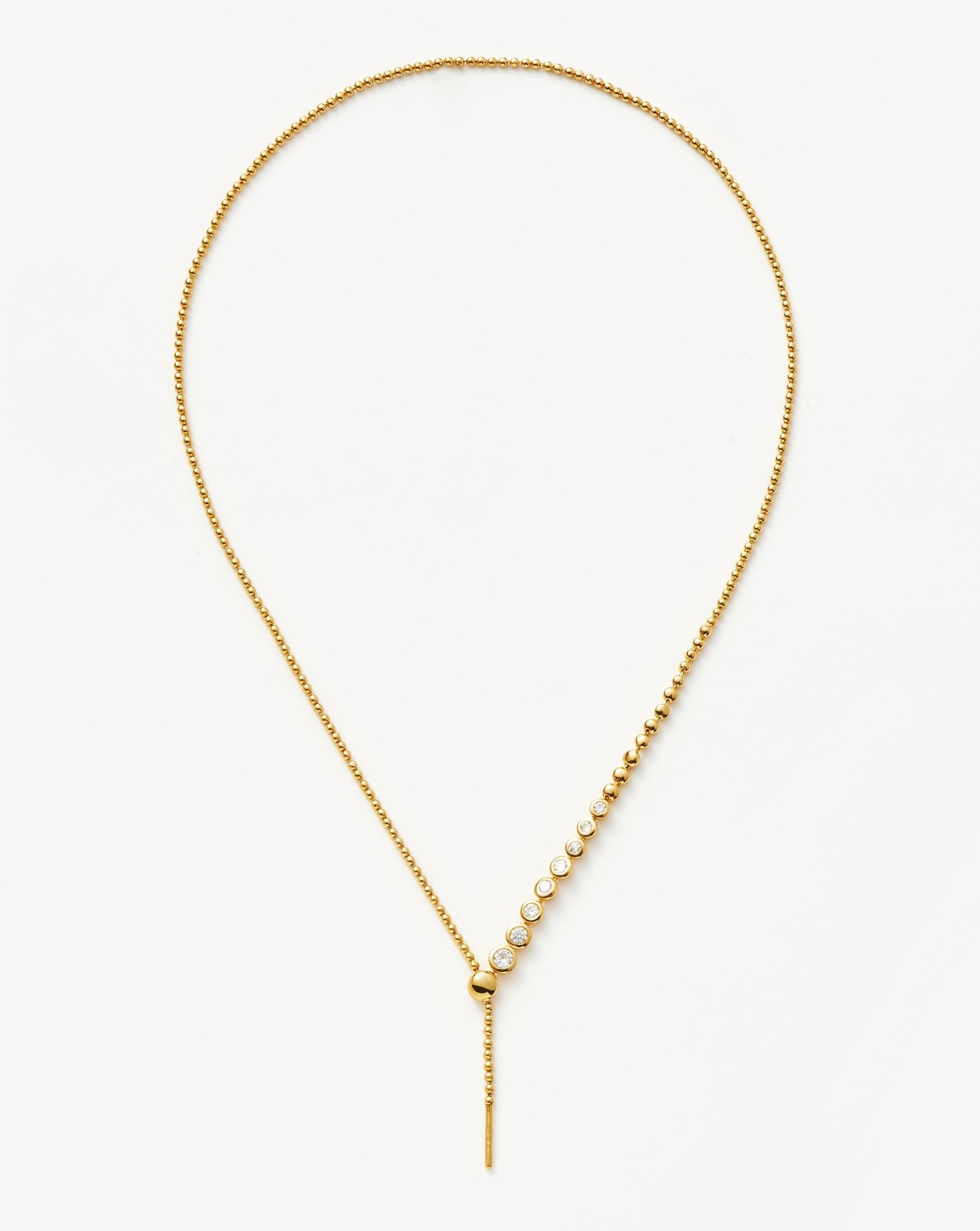 Beaded Stone Slider Lariat Necklace