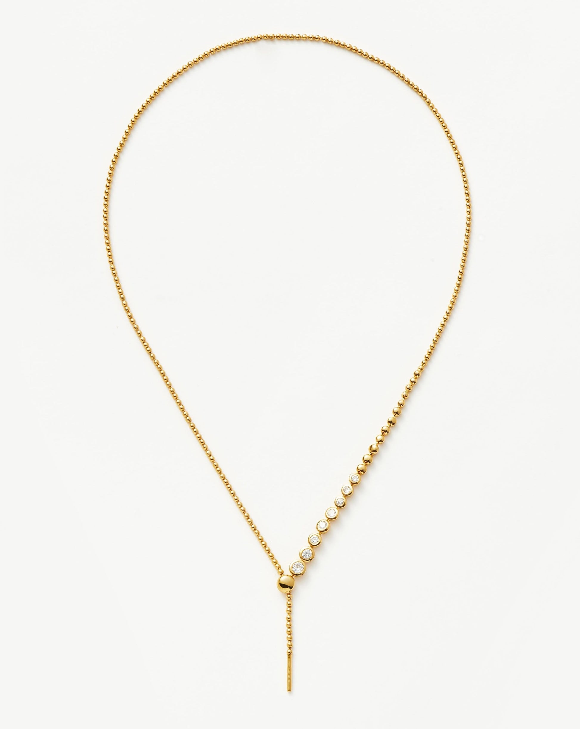 Beaded Stone Slider Lariat Necklace