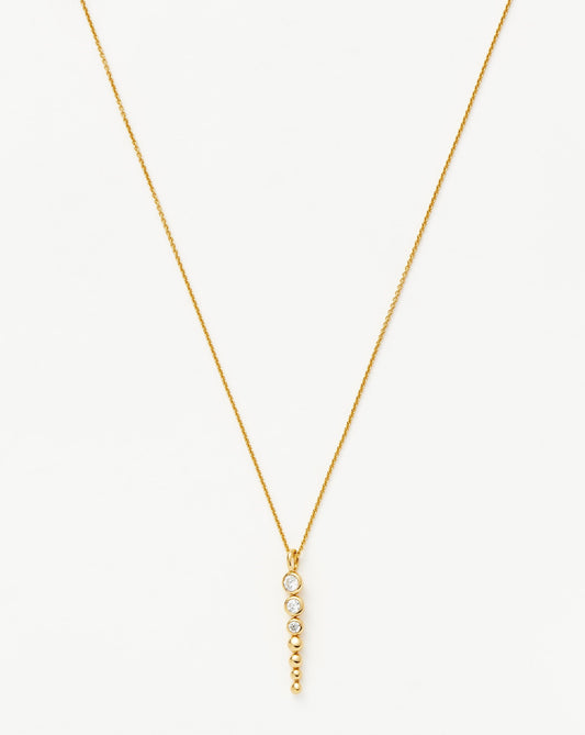 Beaded Stone Drop Pendant Necklace