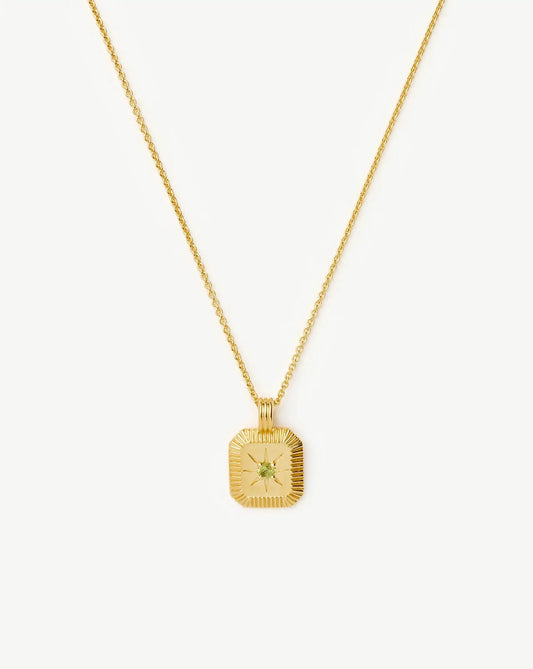 August Birthstone Pendant Necklace