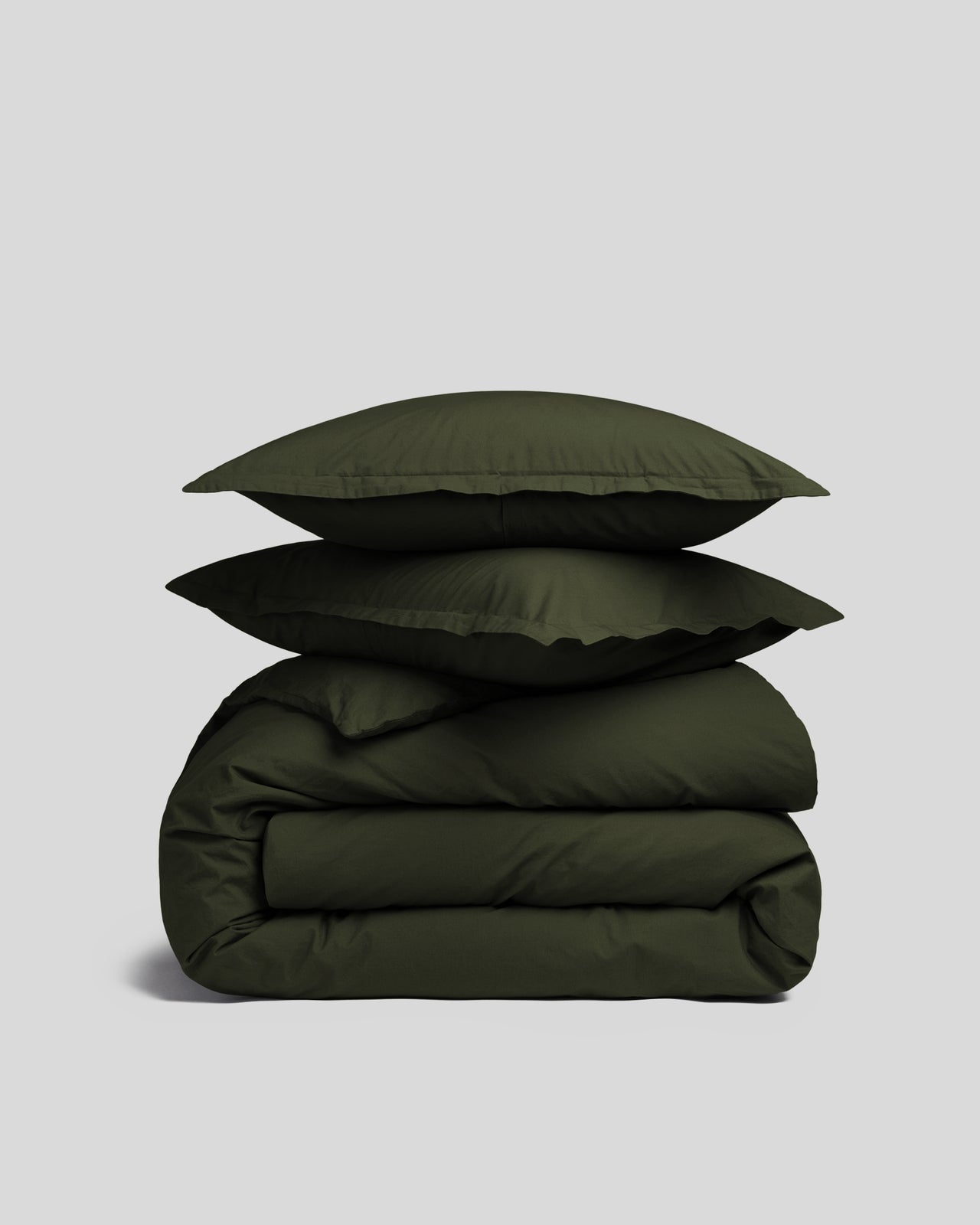 Brushed Cotton Duvet Cover Set - Evergreen F/Q