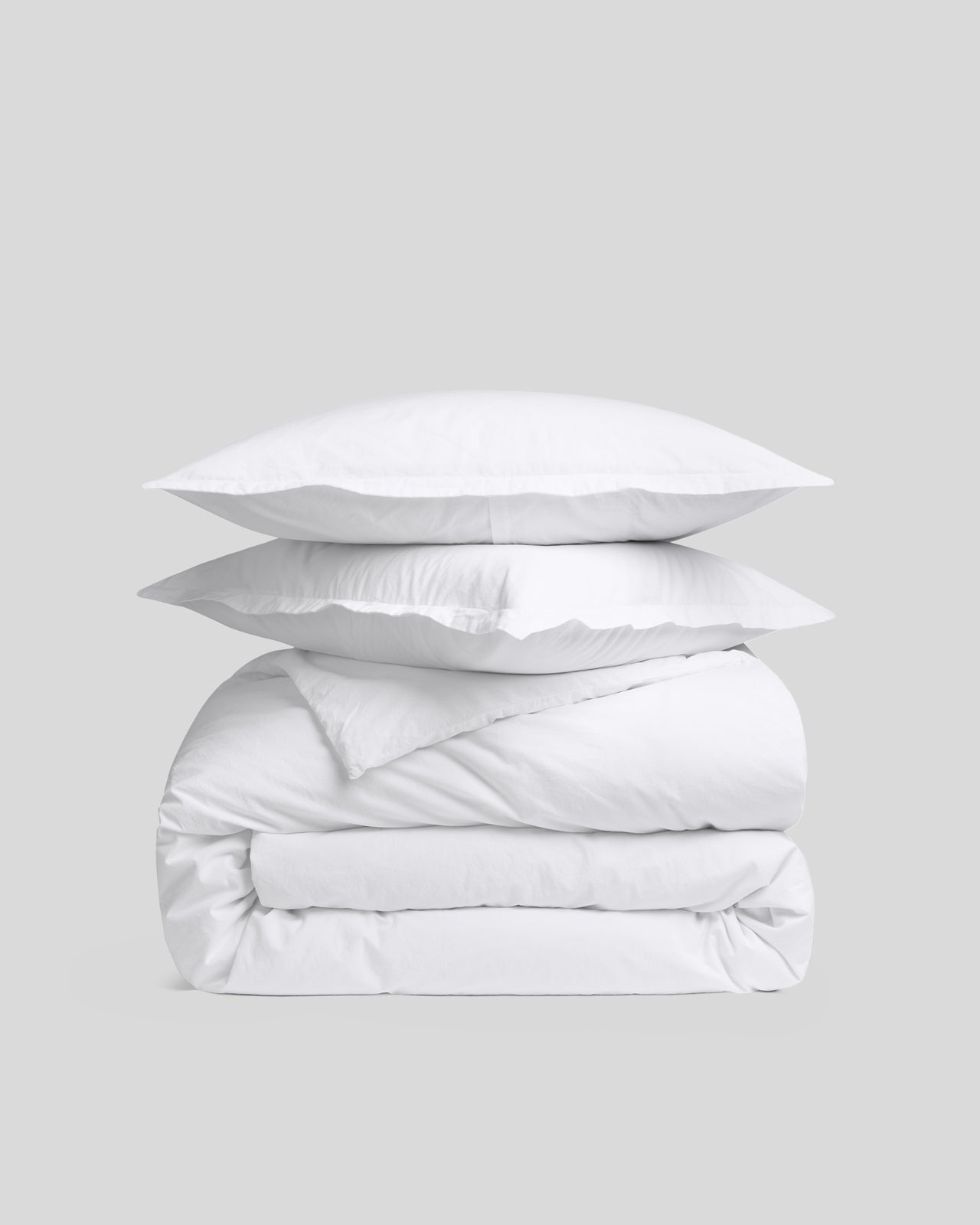 Brushed Cotton Duvet Cover Set - White TW/XL