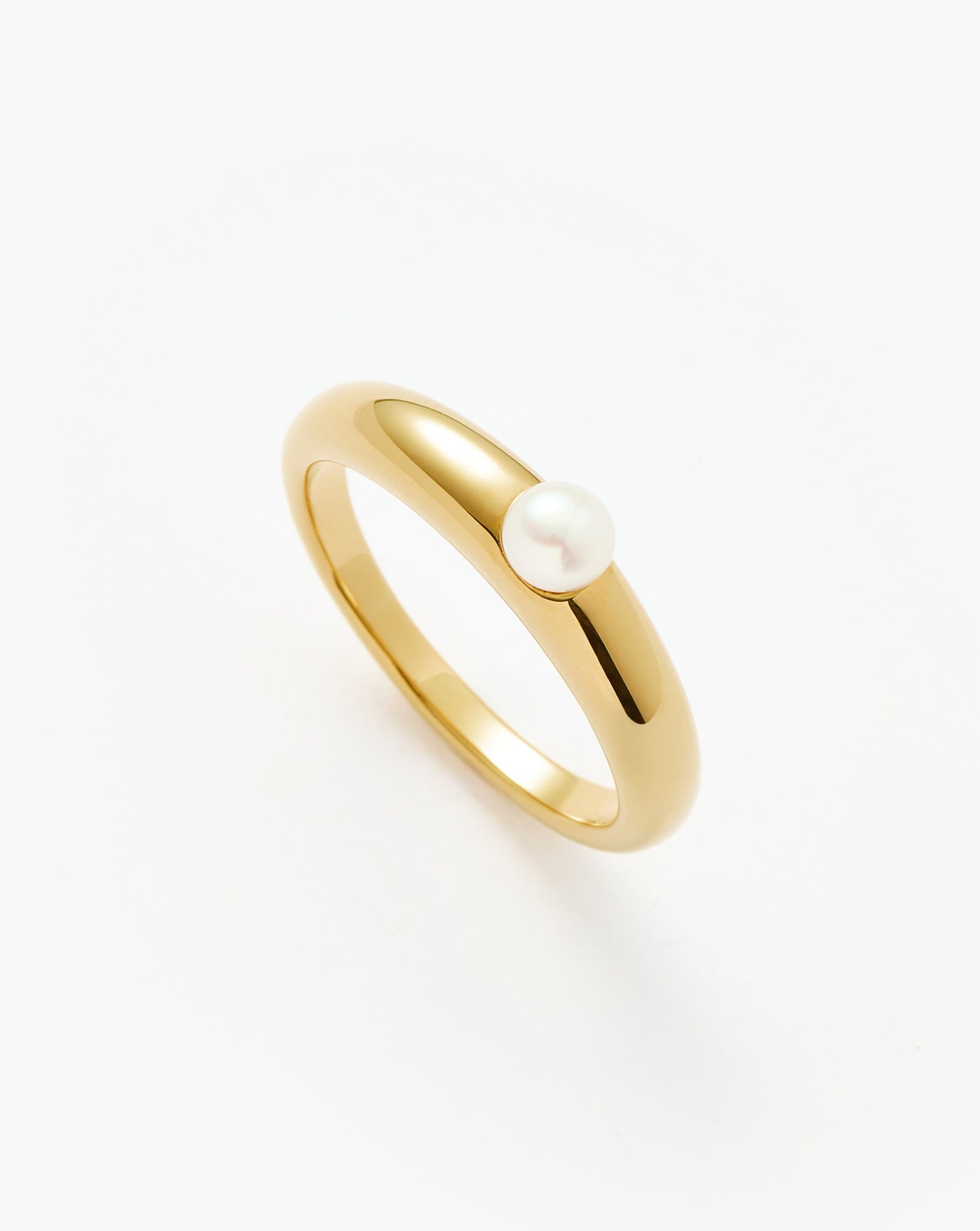 Button Pearl Classic Stacking Ring