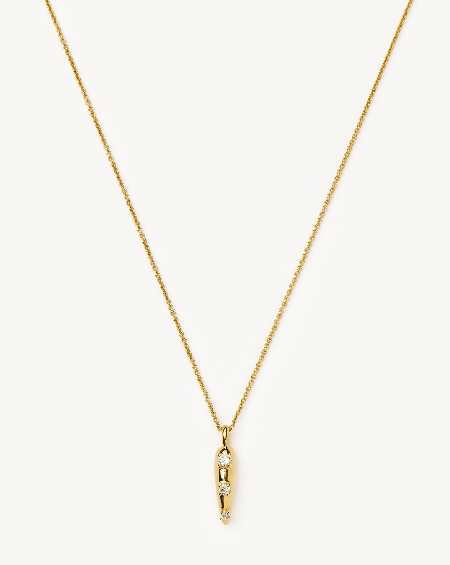 Claw Studded Pendant Necklace