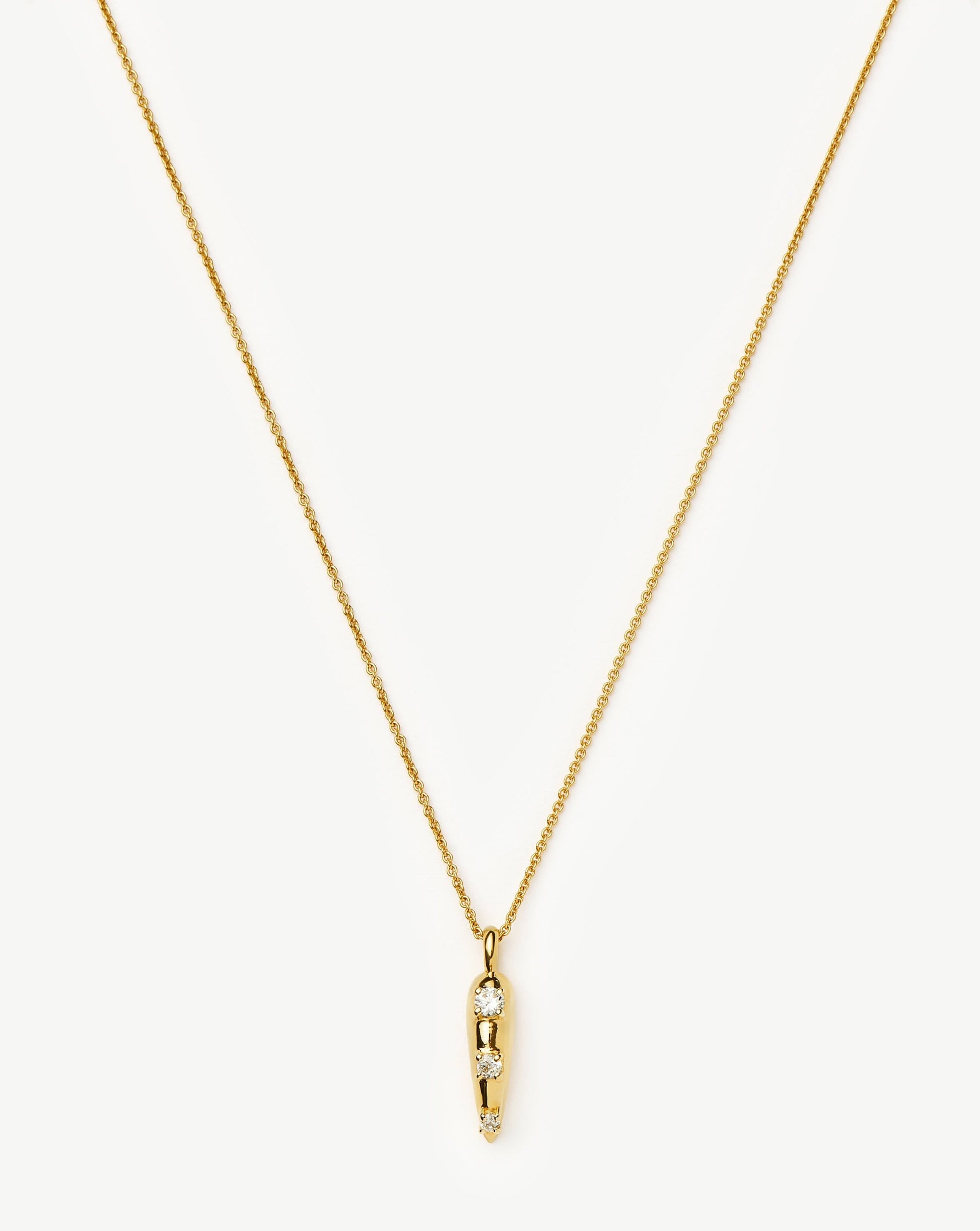 Claw Studded Pendant Necklace