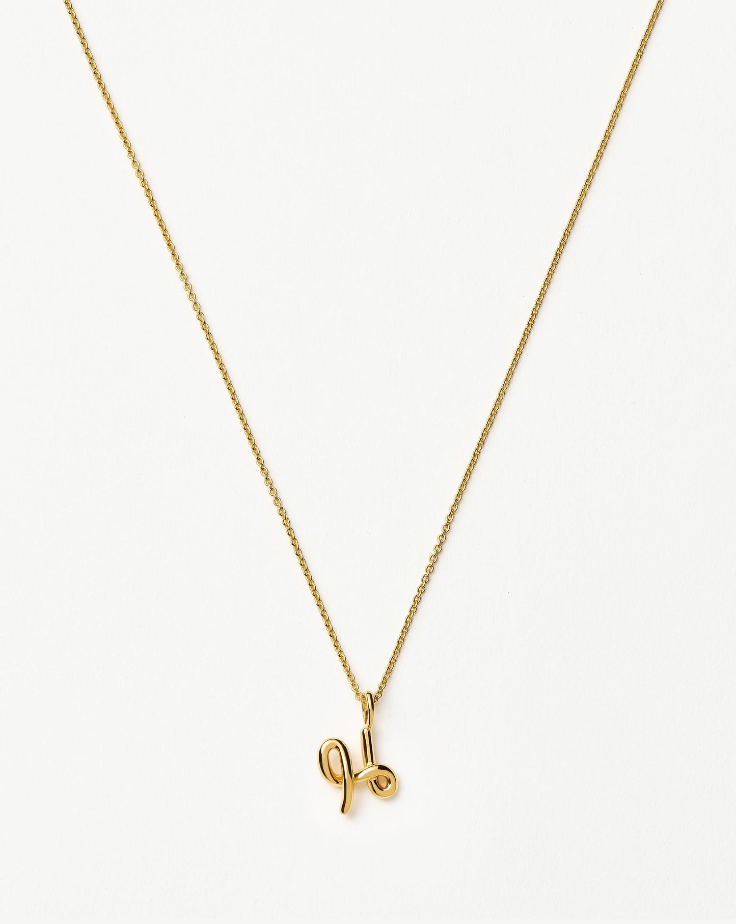 Curly Molten Mini Initial Necklace - H