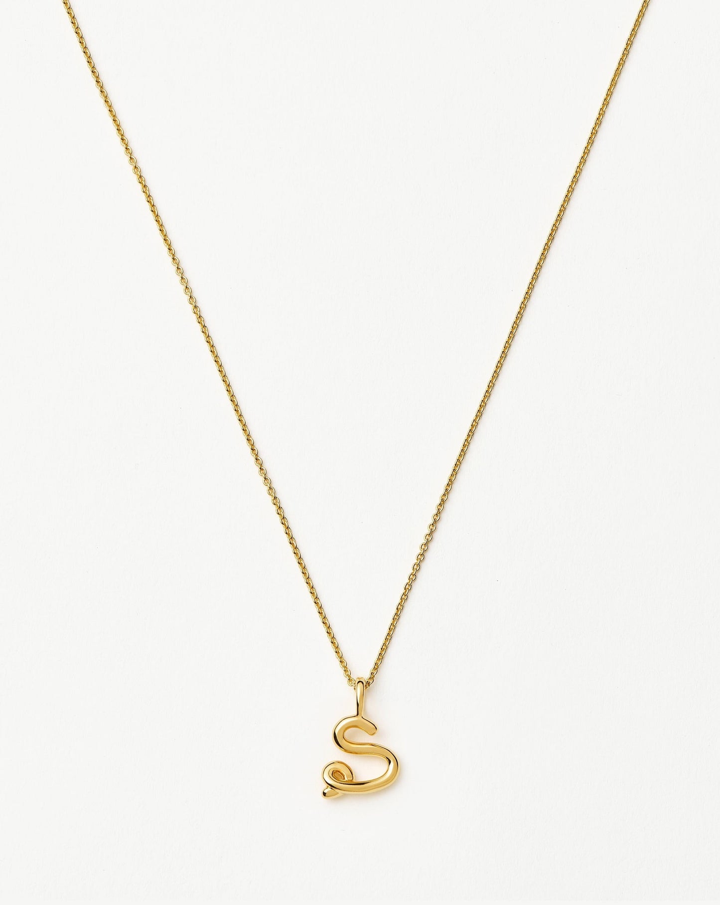 Curly Molten Mini Initial Necklace - S