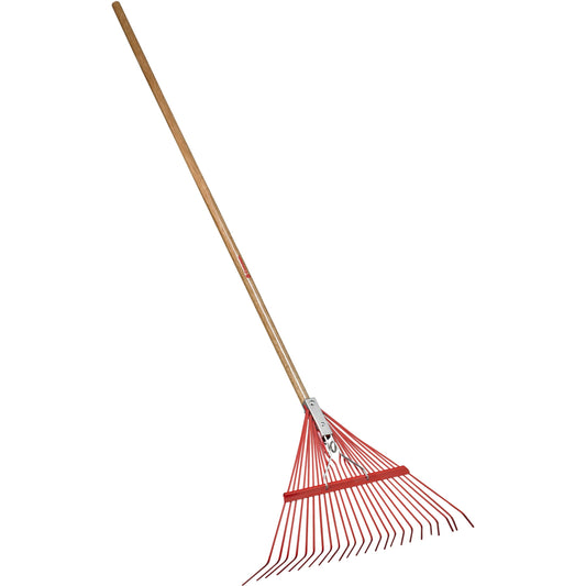 Spring Brace Rake, 24 in. Head, 24 Tines, Hardwood Handle