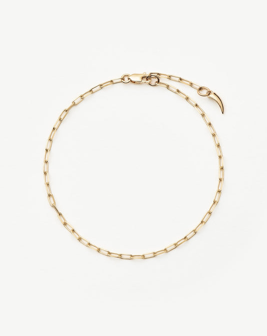 Solid Gold Classic Paperclip Chain Bracelet