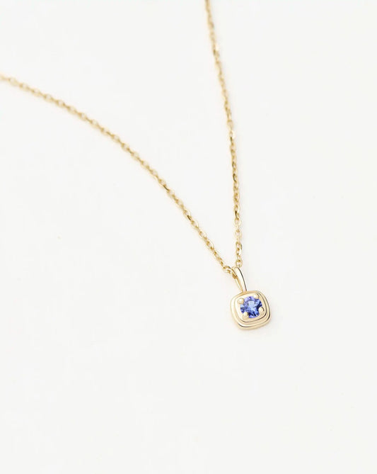 Solid Gold December Birthstone Pendant Necklace