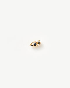 Solid Gold Evil Eye Single Stud Earring