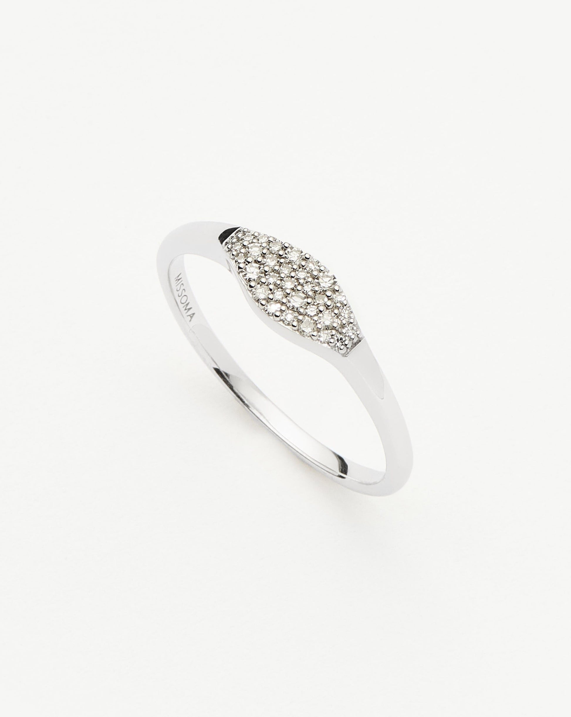 Solid Gold Diamond Signet Ring
