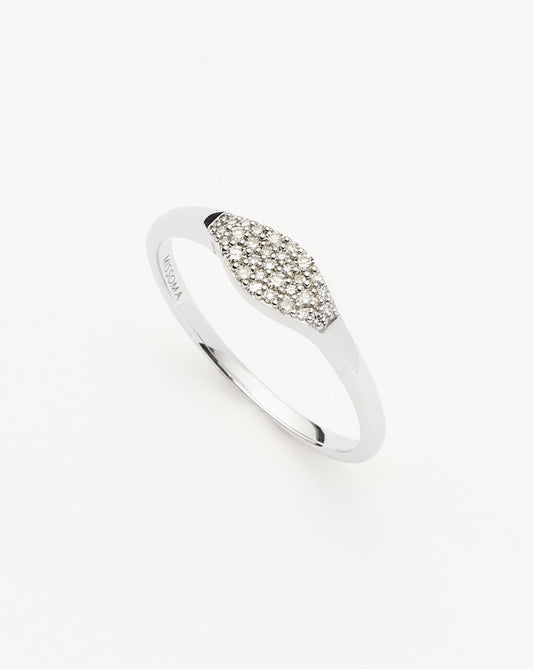 Solid Gold Diamond Signet Ring