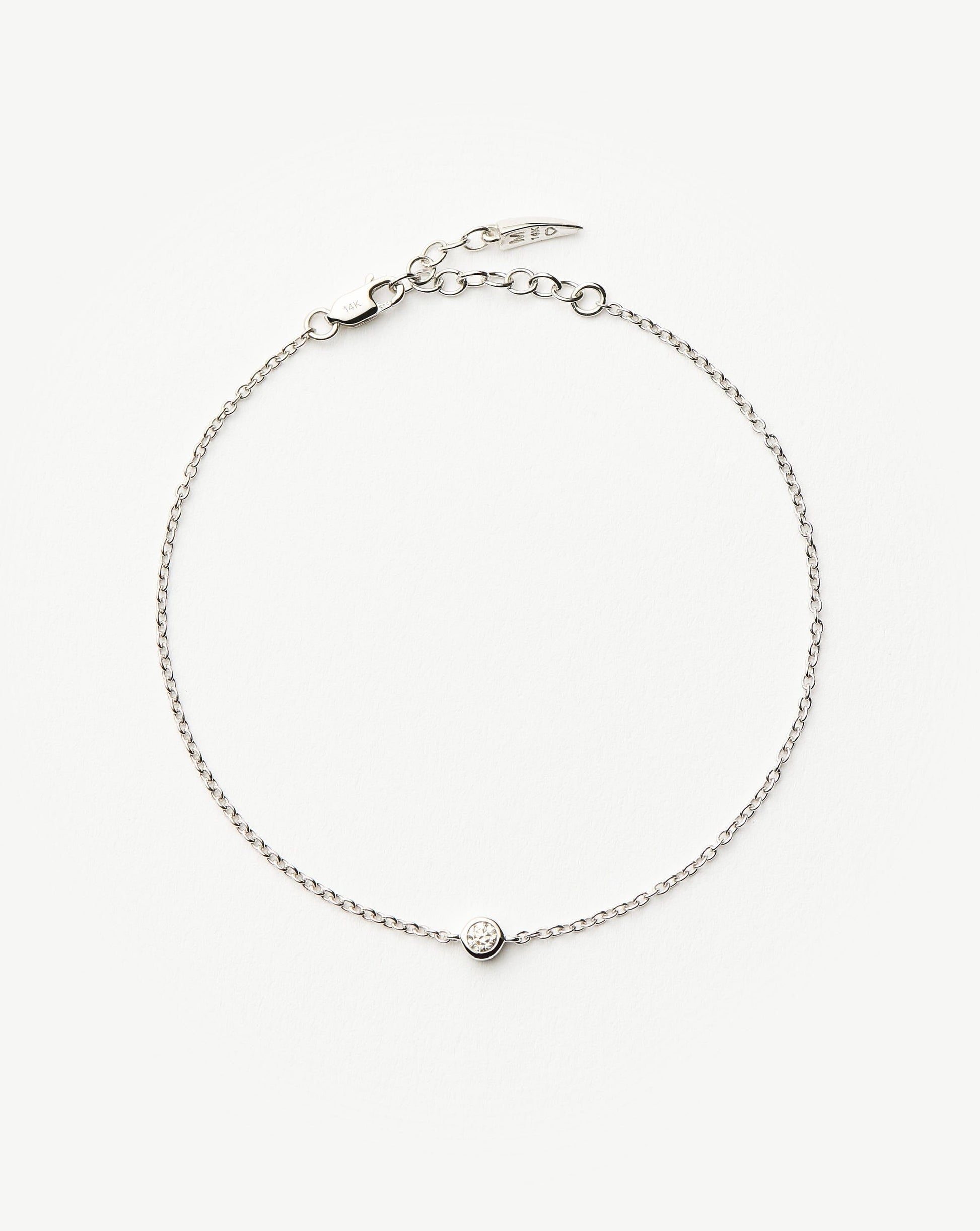 Solid Gold Diamond Solitaire Bracelet